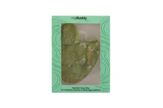 myBuddy Kamień Gua Sha do Masażu Twarzy Zielony Jadeit