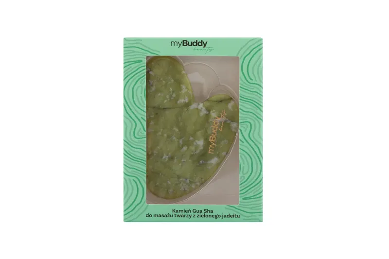 myBuddy Kamień Gua Sha do Masażu Twarzy Zielony Jadeit