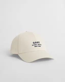 Gant Bawełniana Czapka Z Daszkiem Unisex Z Nadrukiem Kremowa