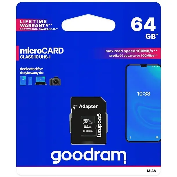 GOODRAM KARTA PAMIĘCI 64 GB MICRO SD HC CLASS 10