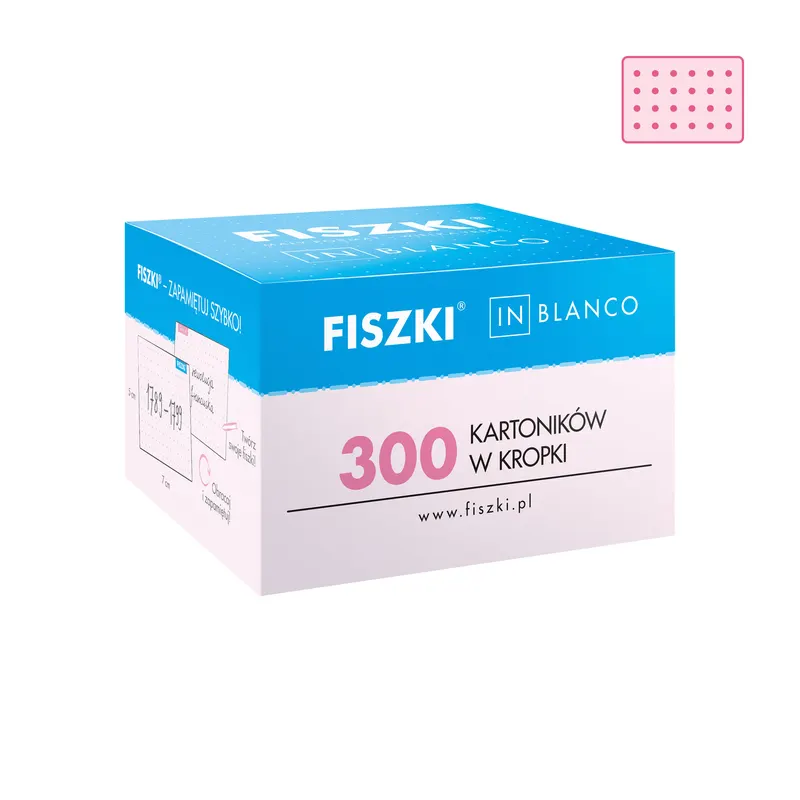 FISZKI in blanco - truskawkowe kartoniki w kropki - 300 szt.