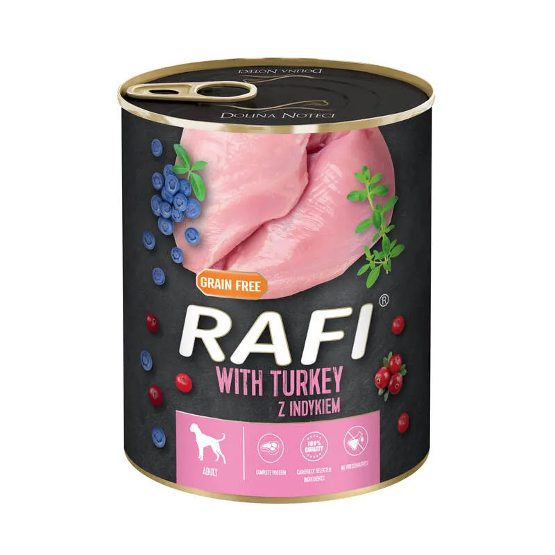 DOLINA NOTECI Rafi z indykiem, borówką i żurawiną - mokra karma dla psa - 800 g