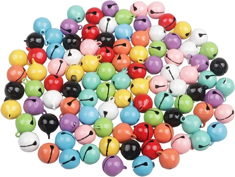 100 szt. dzwonków rzemieślniczych 14 mm kolorowe do dekoracji i DIY