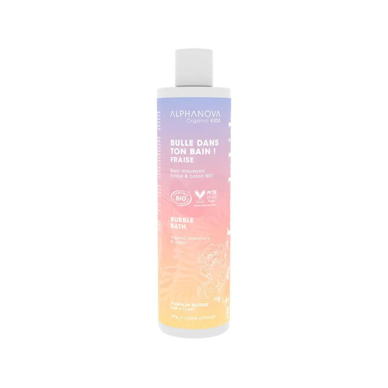 Alphanova Kids Bio, Płyn do kąpieli, Truskawkowy, 250 ml