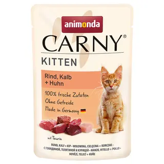 animonda Carny Kitten, 12 x 85 g - Wołowina i cielęcina z kurczakiem