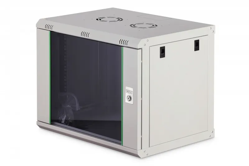 Digitus Szafa sieciowa wisząca Dynamic 19" 9U rack 474x600x450mm, drzwi szyba, szara, niezłożona, 60kg