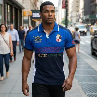 TS NORWAY Men Polo Shirt Classic Embroidery Short Sleeve Casual Sports Classic Striped Collar T-SHIRT Plus Size XS- 7XL clothing