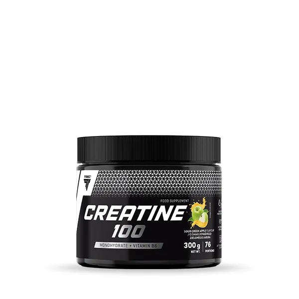 CREATINE 100 - monohydrat kreatyny z witaminą B6 - Kwaśne zielone jabłko - 300 g