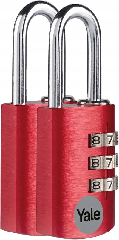 KŁÓDKA ALUMINIOWA SZYFROWA 21MM CZERWONA - 2 SZTUKI
