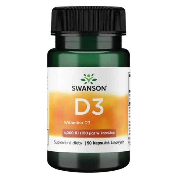 Swanson Witamina D3 4000 IU Forte (100 mcg) Odporność - 90 kapsułek