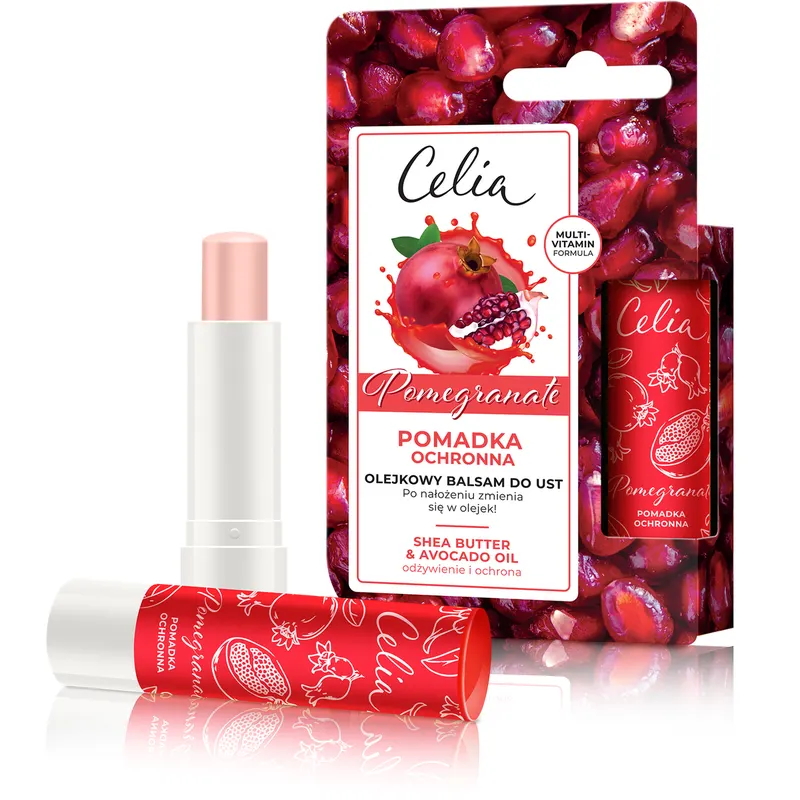 Celia olejkowy balsam do ust Pomegranate z masłem shea i olejem z awokado 4 g