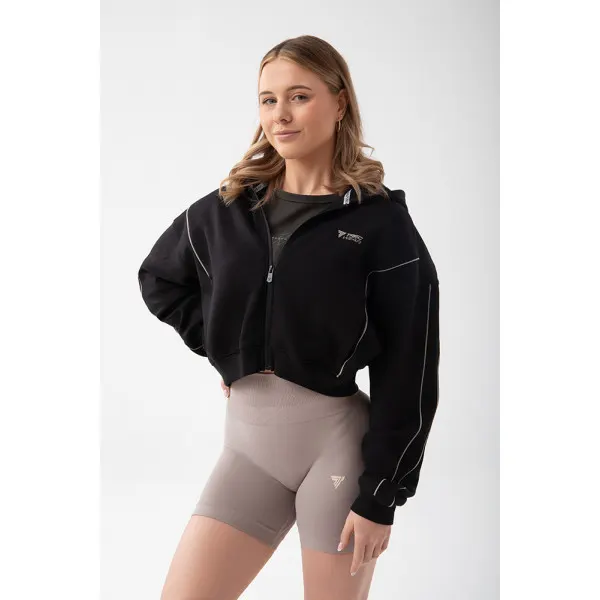 Czarna bluza damska oversize TW BASIC TRECGIRL HOODIE 198 BLACK - XL