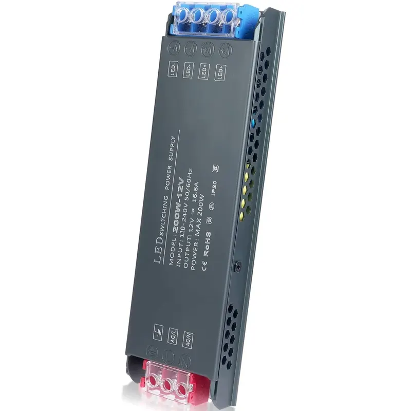 TRANSFORMATOR LED 240V 12V 200W ZASILACZ STAŁY ULTRA CIENKI