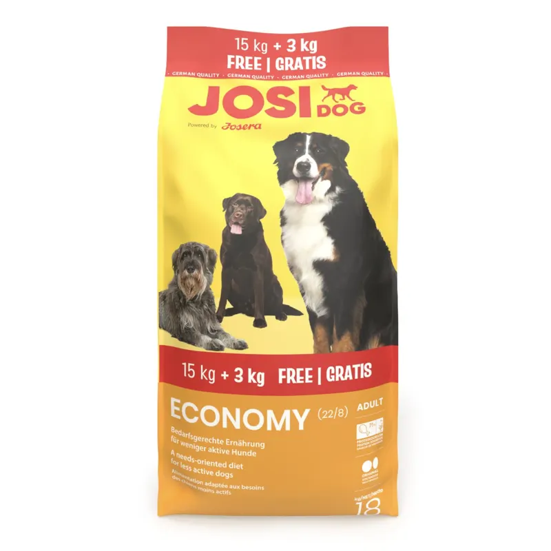 JOSERA JosiDog Economy – sucha karma dla psa – 15kg + 3kg