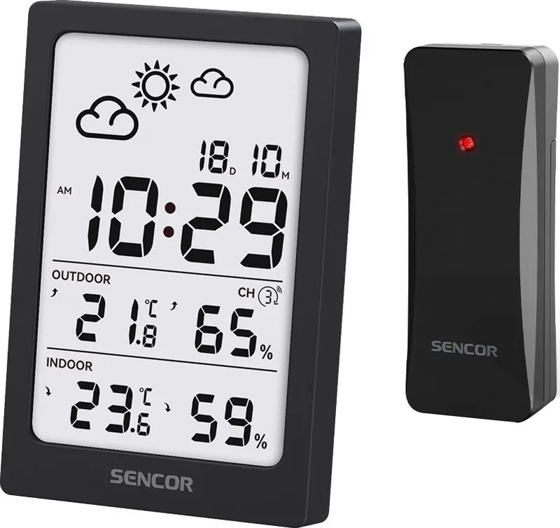 Sencor Stacja pogody wielofunkcyjna SWS 2300 B, data, zegar, budzik