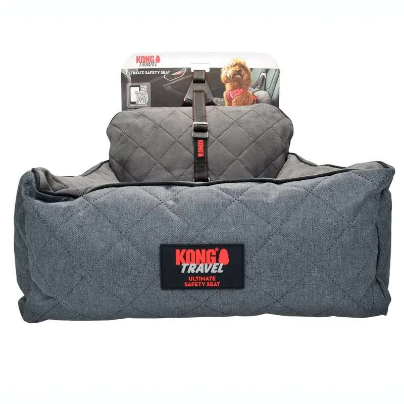 KONG Ultimate fotelik samochodowy ze smyczą bezpieczeństwa - Rozm. S (dł. x szer. x wys.): 45 x 52 x 21 cm
