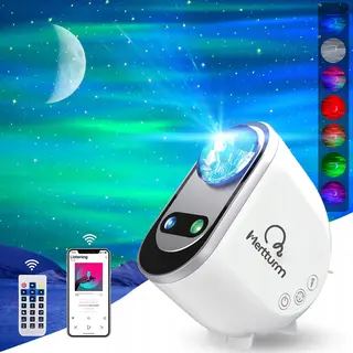 Lampka projektor dla dzieci gwiazdy księżyc zorza pilot Bluetooth LED