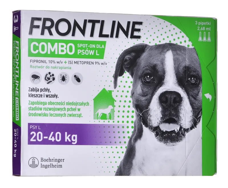 FRONTLINE Combo Spot-on L - krople przeciw pasożytom dla psa - 3 x 2,68 ml