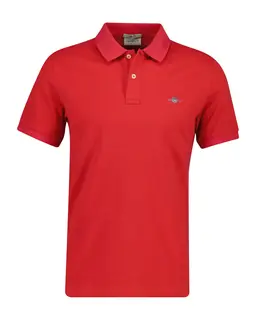 Gant Bawełniana Męska Koszulka Polo Z Krótkim Rękawem Slim Fit Czerwona