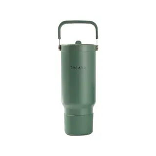 Kubek termiczny z pokrywką z chowaną słomką CHiATO Home freshSIP Sage Green, 946 ml – zielony