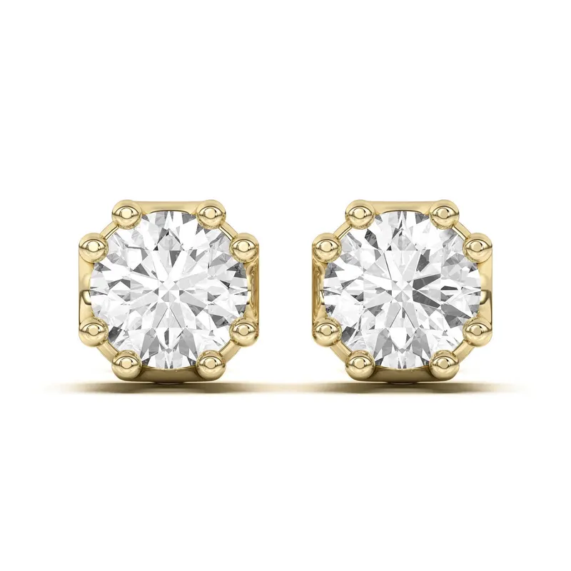 Męskie Kolczyki Sztyfty Vintage 0.26 Karata Diament Laboratoryjny 585 Żółte Złoto (14K)