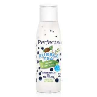 Perfecta Bubble Tea skoncentrowany żel pod prysznic Coconut + Zielona Herbata MINI z olejem kokosowym, zieloną herbatą i hydrożelowymi kulkami 100 ml