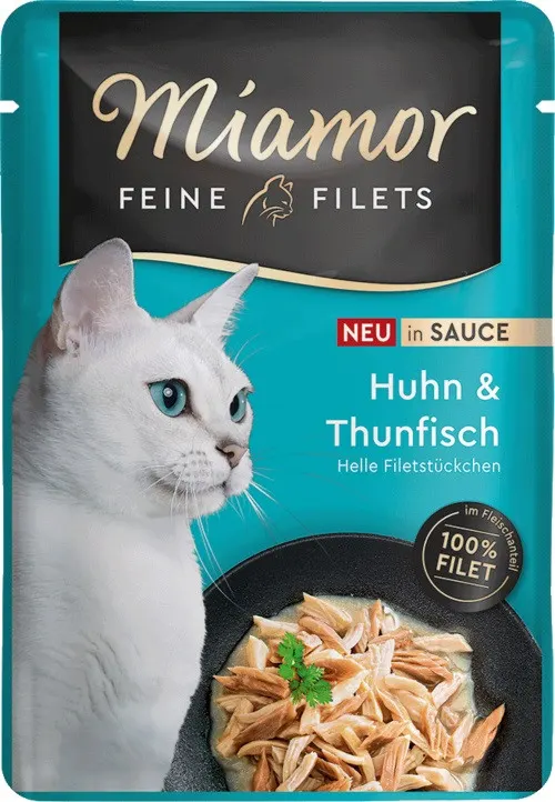 MIAMOR Fine Filets Kurczak z tuńczykiem w sosie - mokra karma dla kota - 100g