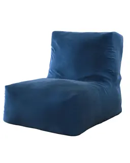 Pufo-fotel Poppy kolor granatowy tkanina połyskliwa, welwetowa