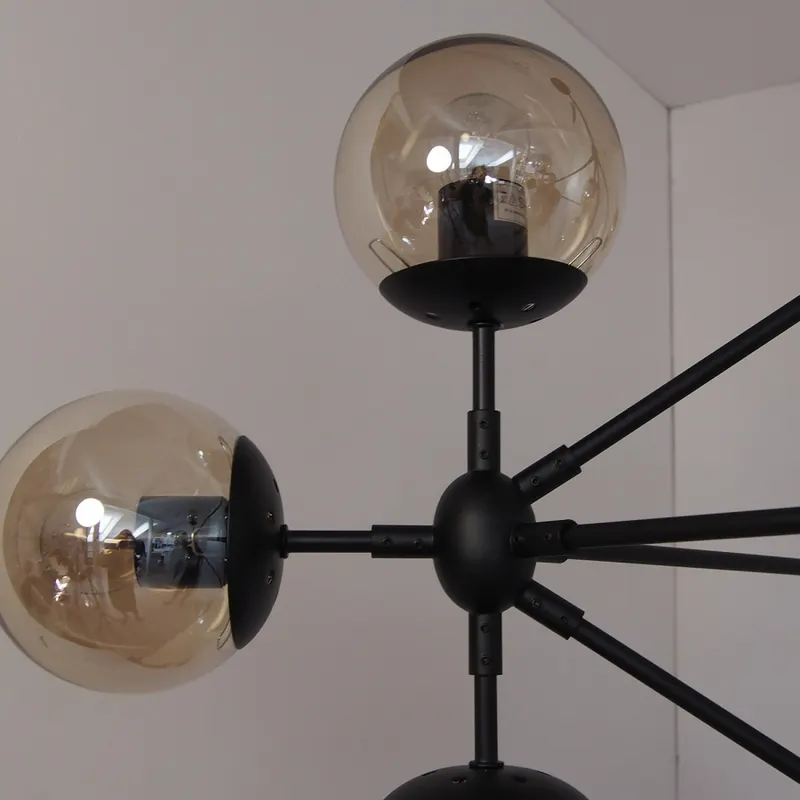 Lampa wisząca astrifero-15 bursztynowo czarna 110 cm