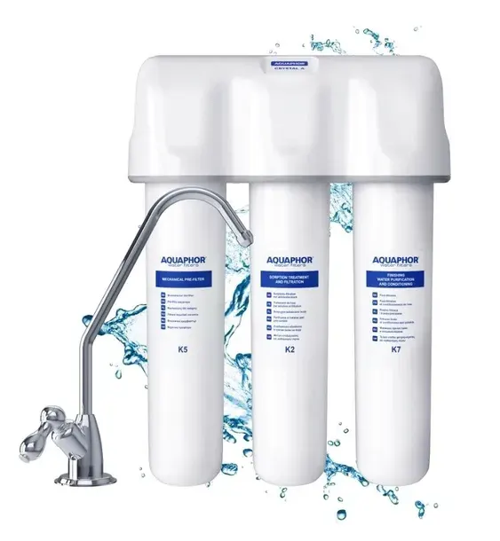 Filtr kuchenny Aquaphor Kryształ A pod zlew, kran, 3 wkłady K5 + K2 + K7