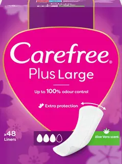 Carefree Plus Large Wkładki Higieniczne z Aloesem 48 Sztuk