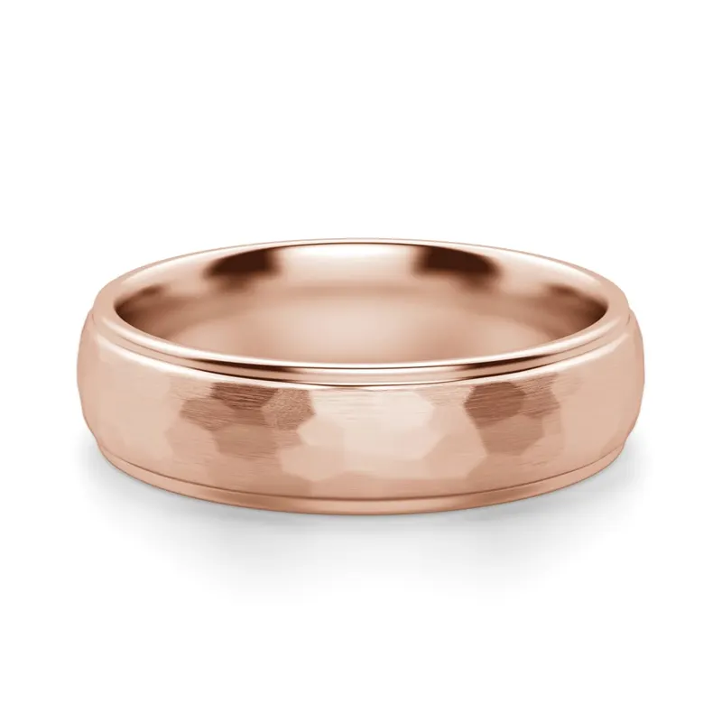 Męska Obrączka Ślubna Brazos 585 Różowe Złoto (14K) 8 MM