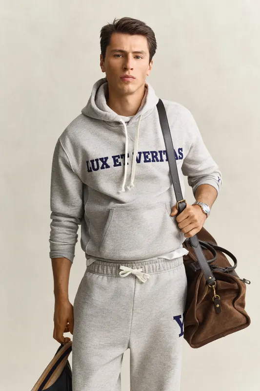 Gant Bluza Yale Męska Z Kapturem Szara