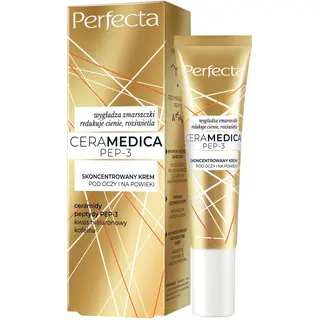 Perfecta Ceramedica PEP-3 skoncentrowany krem pod oczy i na powieki z ceramidami, 3 peptydami, kofeiną i kwasem hialuronowym 15 ml