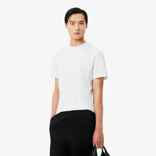Lacoste Żakardowy T-Shirt Piké Z Logo Commuter Męskie Biały