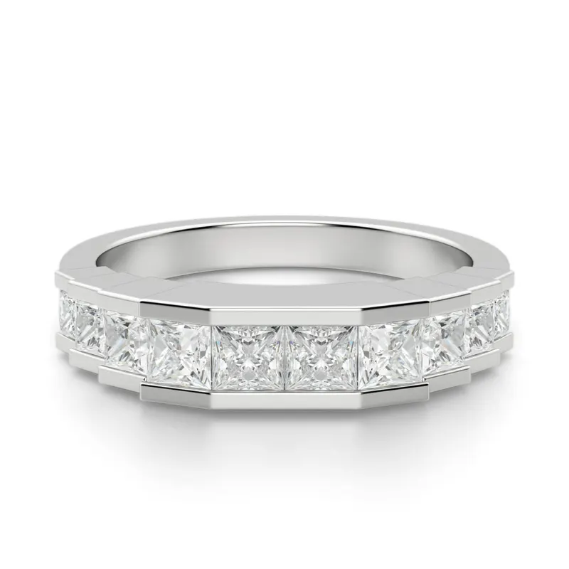 Obrączka Ślubna Cinderella Laboratoryjny Diament 585 Białe Złoto (14K)