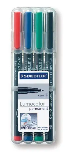 Foliopis Lumocolor Permanent F 0,6 4 Kolory Etui