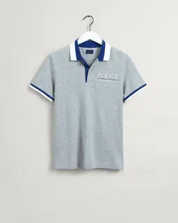 Gant Bawełniane Polo Męskie Z Nadrukiem Z Krótkim Rękawem Regular Fit