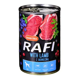 Dolina Noteci Rafi z jagnięciną, żurawiną i borówką - mokra karma dla psa - 400g