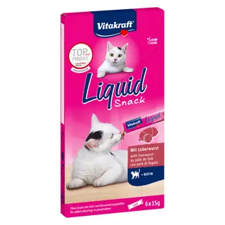 Vitakraft Liquid Snack, pasztet z wątróbki i biotyna - 6 x 15 g