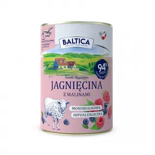 BALTICA Smaki regionów Mono Jagnięcina z malinami - mokra karma dla psa - 400g