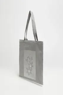 Torba shopper z nadrukiem szara