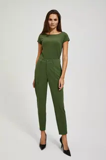 Elegnackie spodnie w kant khaki
