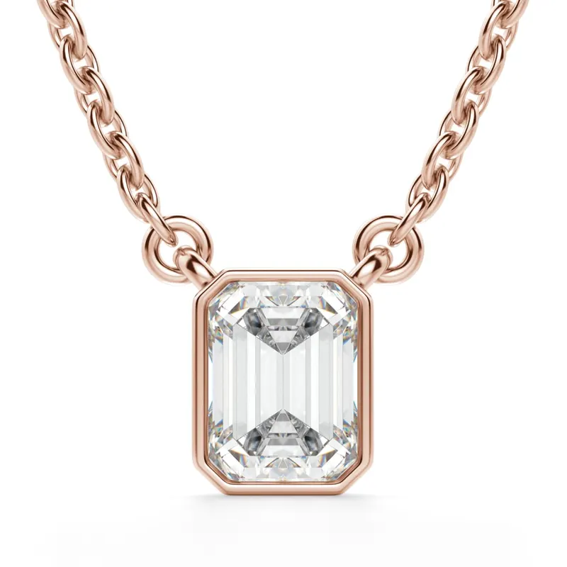 Szmaragdowy Naszyjnik Marseille 1.25 kt Laboratoryjny Diament 585 Różowe Złoto (14K)