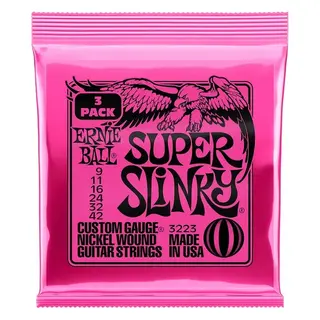 Struny do gitary elektrycznej Ernie Ball 3223 9-42 Slinky Nickel 3 Komplety