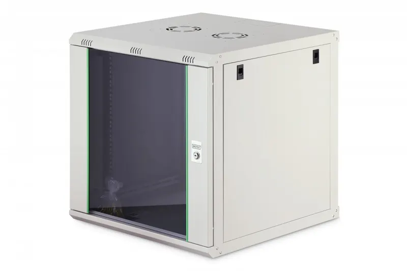 Digitus Szafa sieciowa wisząca Dynamic 19" 12U rack 607x600x600mm, drzwi szyba, szara, niezłożona, 60kg