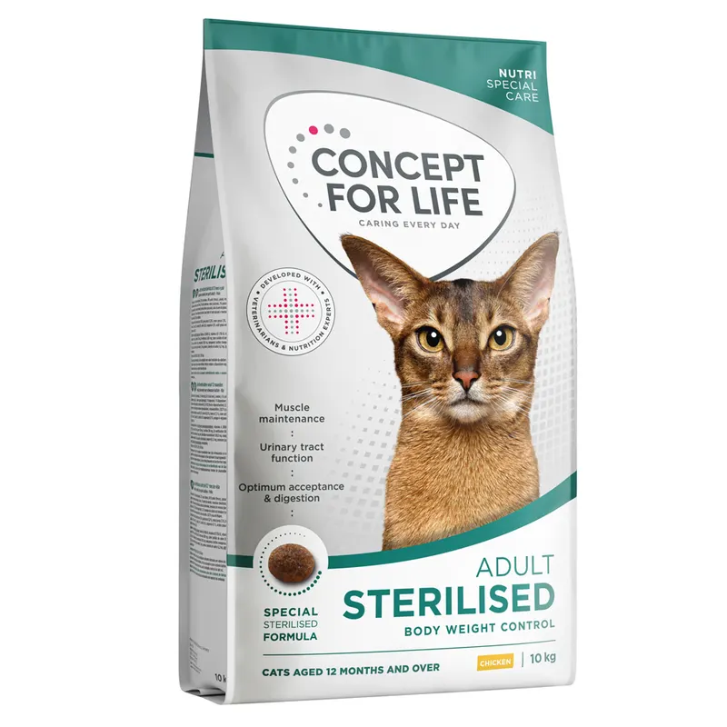 Concept for Life Sterilised Cats, kurczak - NOWOŚĆ: 10 kg