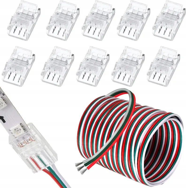 PRZEDŁUŻACZ KABLOWY DO TAŚM LED 5M 22AWG 3PIN ZESTAW 10S DC12V24V