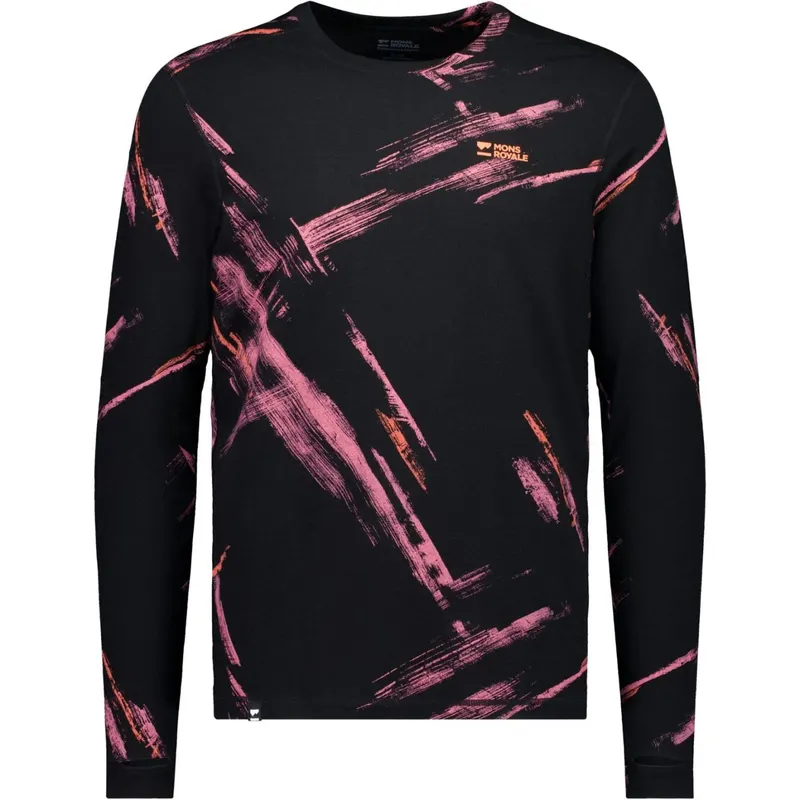 Mons Royale Cascade Merino Base Layer Long Sleeve, koszulka termoaktywna narciarska, męska, airbrush