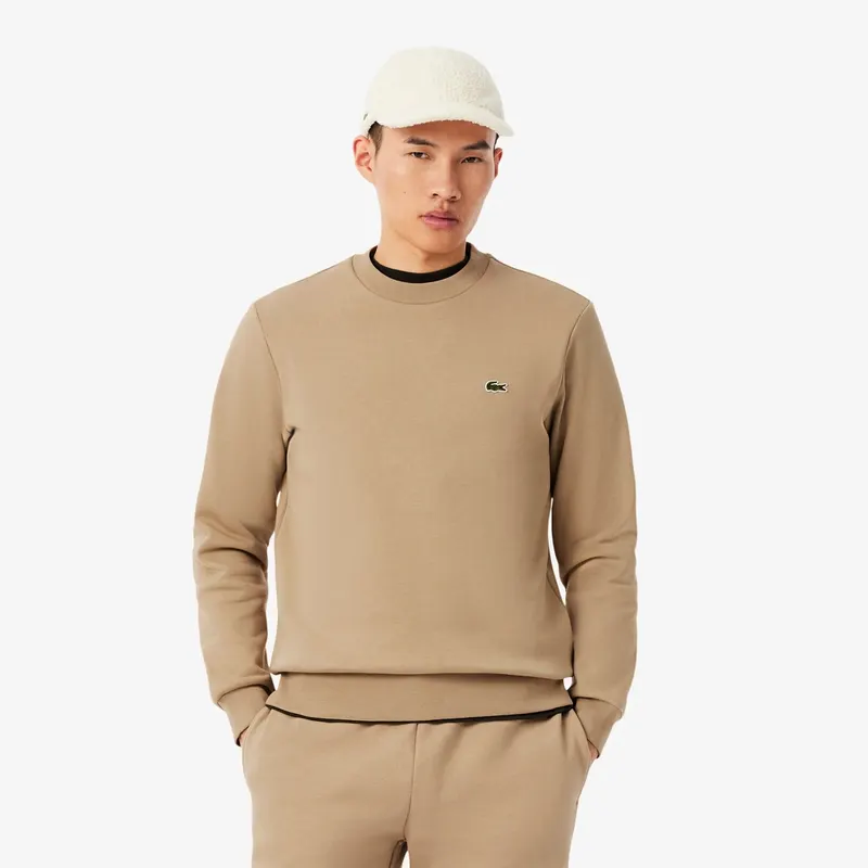 Lacoste Bluza Polarowa Z Okrągłym Dekoltem Męskie Beżowy